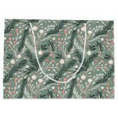 Christmas Holly Pattern Große Geschenktüte (Rückseite)