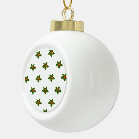 Christmas Holly Pattern Keramik Kugel-Ornament (Rechts)