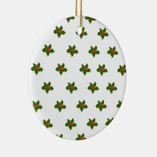 Christmas Holly Pattern Keramik Ornament (Rechts)