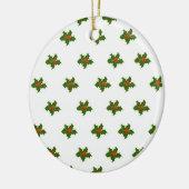 Christmas Holly Pattern Keramik Ornament (Links)