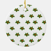Christmas Holly Pattern Keramik Ornament (Hinten)