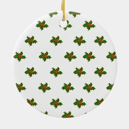 Christmas Holly Pattern Keramik Ornament (Hinten)