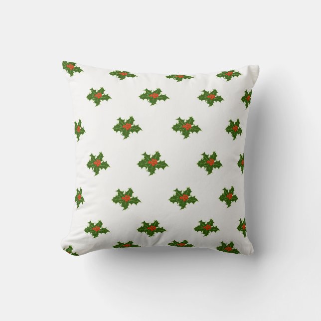Christmas Holly Pattern Kissen (Vorderseite)