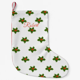 Christmas Holly Pattern Kleiner Weihnachtsstrumpf