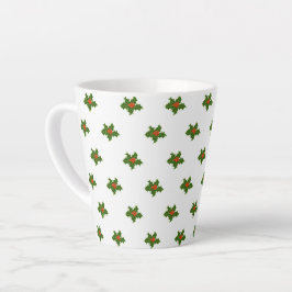 Christmas Holly Pattern Milchtasse