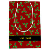 Christmas Holly Pattern Mittlere Geschenktüte (Vorderseite)
