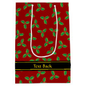 Christmas Holly Pattern Mittlere Geschenktüte (Rückseite)