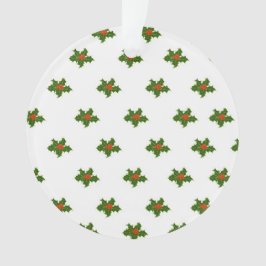 Christmas Holly Pattern Ornament