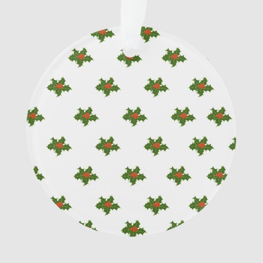 Christmas Holly Pattern Ornament (Vorderseite)