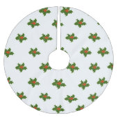 Christmas Holly Pattern Polyester Weihnachtsbaumdecke (Vorderseite)