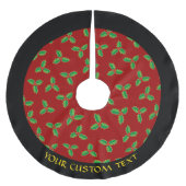 Christmas Holly Pattern Polyester Weihnachtsbaumdecke (Vorderseite)