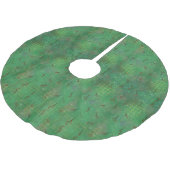 Christmas Holly Pattern Polyester Weihnachtsbaumdecke (Schrägansicht)