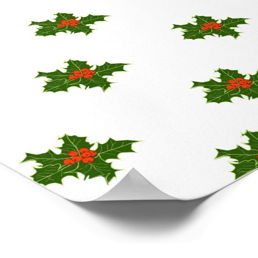 Christmas Holly Pattern Poster (Ecke)