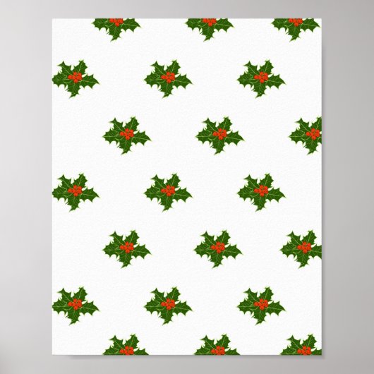 Christmas Holly Pattern Poster (Vorne)