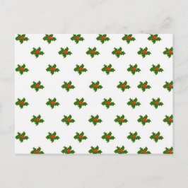 Christmas Holly Pattern Postkarte