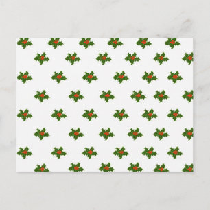 Christmas Holly Pattern Postkarte