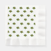 Christmas Holly Pattern Red Berries Green Blätter Serviette (Vorderseite)