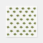 Christmas Holly Pattern Red Berries Green Blätter Serviette (Vorderseite)