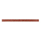 Christmas Holly Pattern Satinband (Vorderseite)