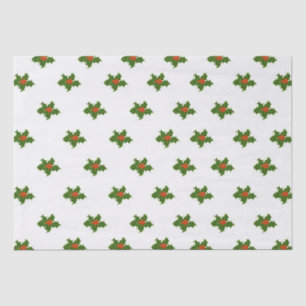 Christmas Holly Pattern Seidenpapier