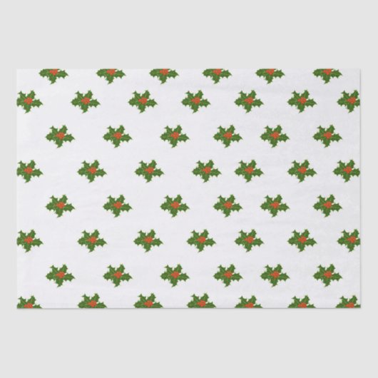 Christmas Holly Pattern Seidenpapier (Vorderseite)