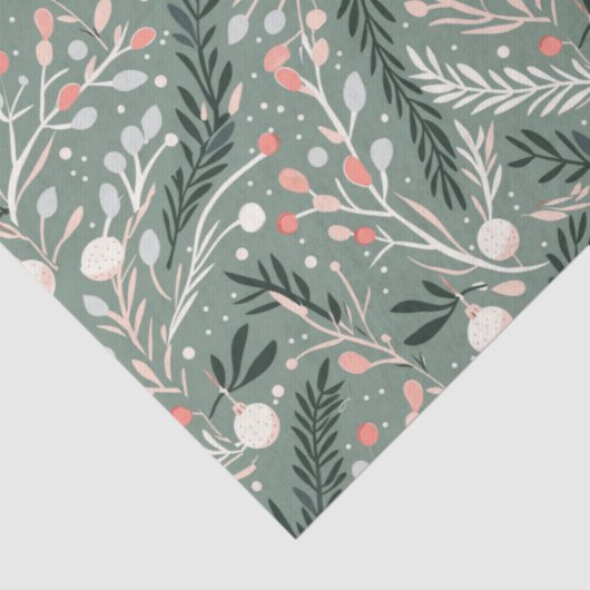 Christmas Holly Pattern Seidenpapier (Detail)