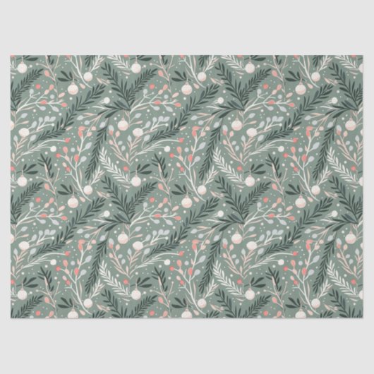 Christmas Holly Pattern Seidenpapier (Vorderseite)