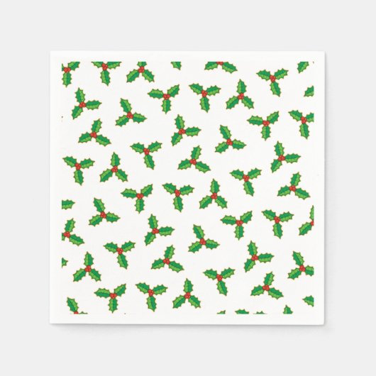 Christmas Holly Pattern Serviette (Vorderseite)