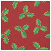Christmas Holly Pattern Stoff (Nahaufnahme)