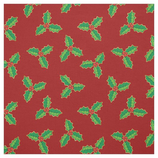 Christmas Holly Pattern Stoff (Muster)