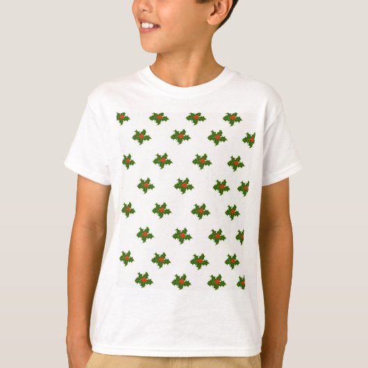 Christmas Holly Pattern T - Shirt (Vorderseite)