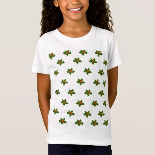 Christmas Holly Pattern T - Shirt (Vorderseite)