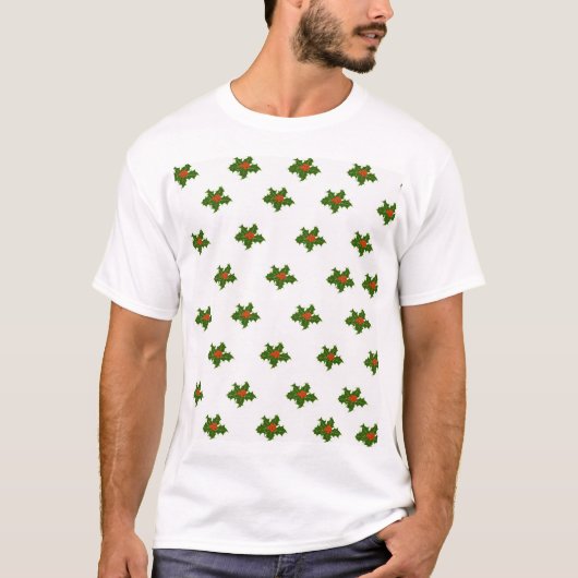 Christmas Holly Pattern T - Shirt (Vorderseite)