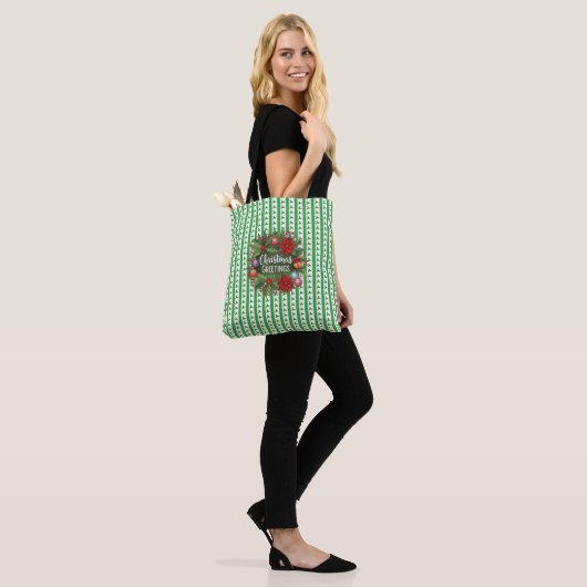 Christmas Holly Pattern Tasche (Am Model)