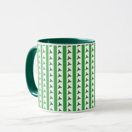 Christmas Holly Pattern Tasse (Vorderseite Links)