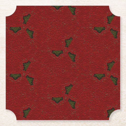Christmas Holly Pattern Untersetzer (Vorderseite)