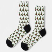 Christmas Holly Pattern White Socken (Linkes Detail)