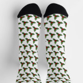 Christmas Holly Pattern White Socken (Oben)