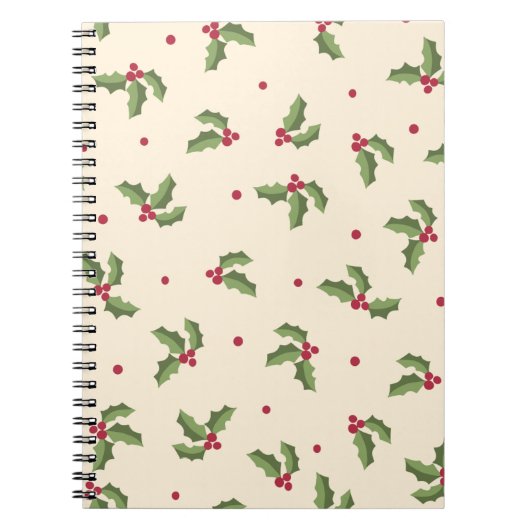 Christmas Holly Print Spiral Photo Notebook Notizblock (Vorderseite)