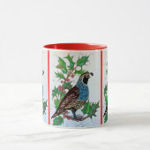 Christmas Holly Quail Tasse (Zentrum)