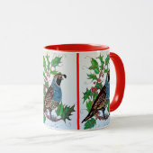 Christmas Holly Quail Tasse (VorderseiteRechts)