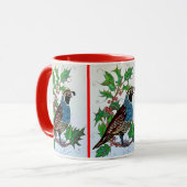 Christmas Holly Quail Tasse (Vorderseite Links)