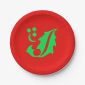 Christmas Holly Red Green 4Geri Pappteller (Vorderseite)