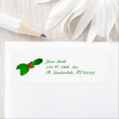 Christmas Holly Rücksendeadressen-Aufklebers (Insitu)