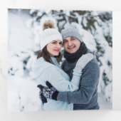 Christmas Holly Rustic Birch Bark Multi Foto Tri- Dreifach Gefaltete Urlaubskarte (Innen Erste Seite)