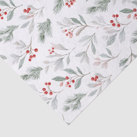 Christmas Holly Tissue Paper-Elegant Holiday Seidenpapier (Detail)