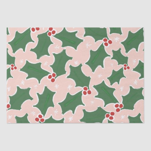 Christmas Holly Tissue Paper Seidenpapier (Vorderseite)
