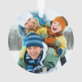 Christmas Holly Typography Family Photo Ornament (Rückseite)