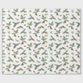 Christmas Holly und Mistletoe Geschenkpapier (Flach)