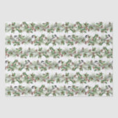 Christmas Holly und Pine Chickadees Decoupage Seidenpapier (Vorderseite)
